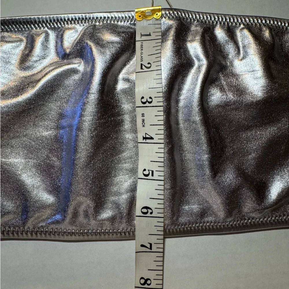 Skims Nickel (Silver Metallic) Bandeau Bikini Top size 3X NWT